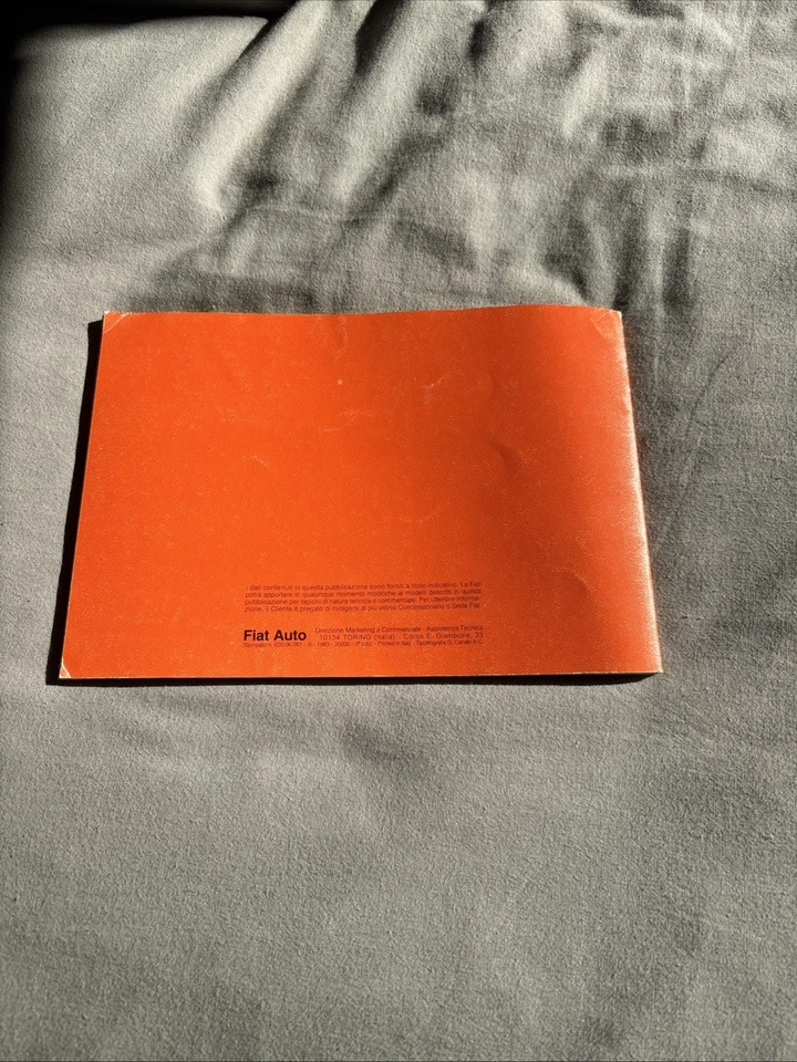 FIAT RITMO DIESEL - LIBRETTO USO E MANUTENZIONE - Immagine 2 di 3
