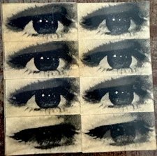 1960S VARI VUE LENTICULAR MOVING BLACK AND WHITE EYES 8- HTF READ