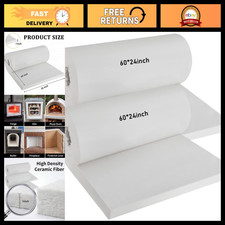 2 Pcs High-Temperature Ceramic Fiber Insulation Blanket 60"x24"x1" 2600 F Heat R