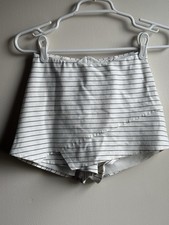 Lulus Womens White Striped Skort Shorts Size S High Waist Stretch Made in USA
