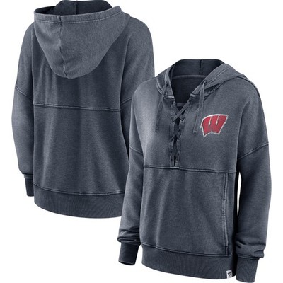 Women's Fanatics Heathered Charcoal Wisconsin Badgers Overall Speed Lace-Up