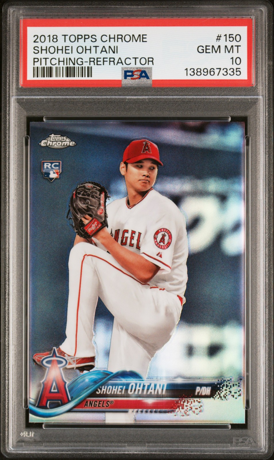 2018 TOPPS CHROME REFRACTOR #150 SHOHEI OHTANI ROOKIE RC PSA 10