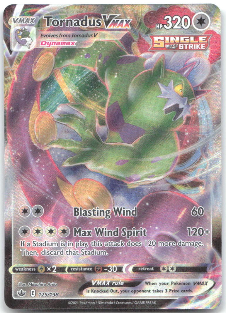 TORNADUS VMAX 125/198 Holo VMAX Rare Chilling Reign Pokemon Near Mint