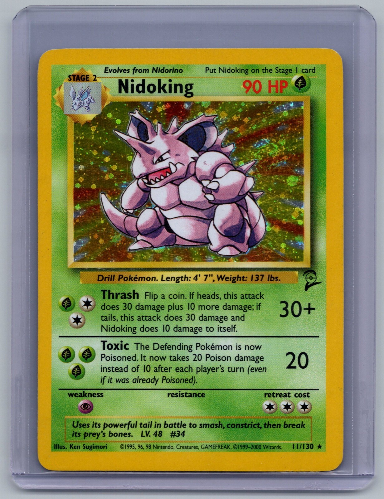 1999 Pokemon Card Nidoking 11/130 WOTC Base Set 2 Holo