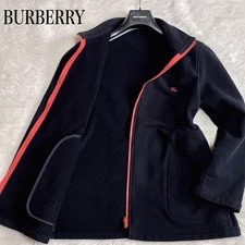 BURBERRY sizeL Fleece Jacket Horse Logo Black