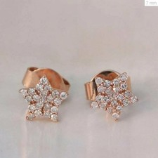 1.00Ct Round Lab Created Diamond Star Women's Stud Earrings 14K Rose Gold Plated
