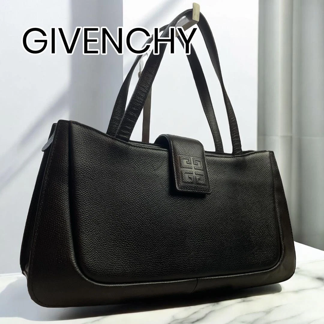 Autentica borsa a mano formale GIVENCHY tote bag con logo 4G pelle nera rara