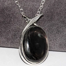 925 Silver Plated Outstanding Hypersthene Necklace Gemstone Size 17" MJ