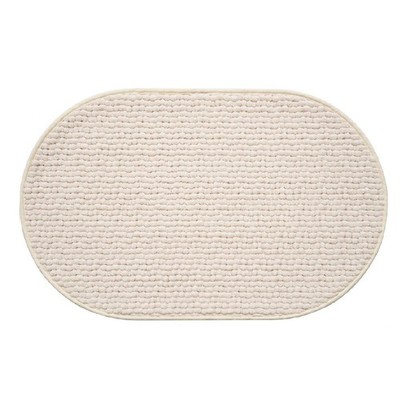 Bathroom mat absorbent and anti slip plush foot pad anti slip mat white