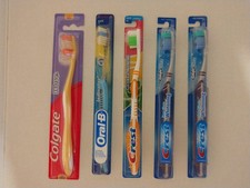 Oral-B Colgate Crest Manual Toothbrush Soft Bristles - Mixed Lot of 5