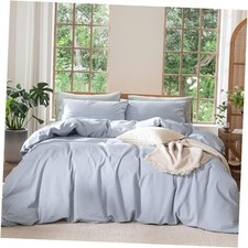 Bedding Duvet Cover Queen 90"x90" Heathered Cornflower Blue No Comforter 