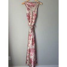 NEW Reformation Anaiis Long Silk Dress Cameo Rose Pink Cream Floral US 0 UK 4