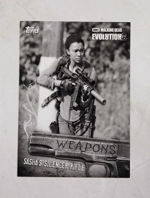 2017 Topps The Walking Dead Evolution Sasha's Silencer Rifle /10 Weapons