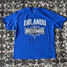 WWE WRESTLE MANIA Orlando 2017 Blue Shirt Sz.XL 