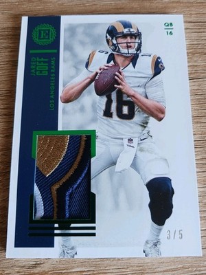 Jared Goff Player-Worn Triple-Color-Patch /5 Panini Encased 2017