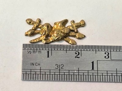 Ship Model Fittings Parts Gilt Brass Transom Hull Decor 23mm x 11mm Flat Back