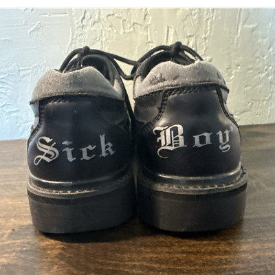 Sick Boy Black Flame Lace Up Men's Casual Leather Sneakers