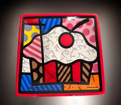 Romero Britto Square Side Plate 8x8 ice Cream