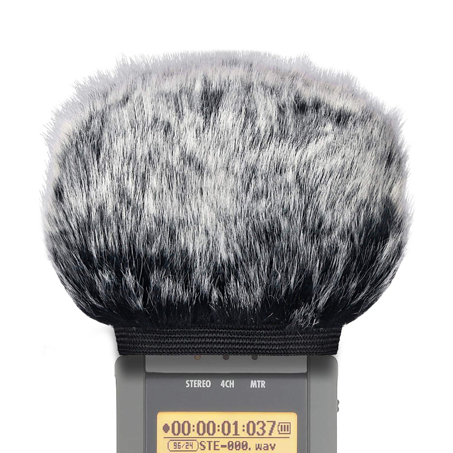 Bonnette anti-vent en fourrure pour micro Zoom H4n noir