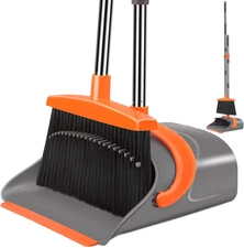 Broom and Dustpan Set for Home, Broom and Dustpan Combo for Office, Long Handle