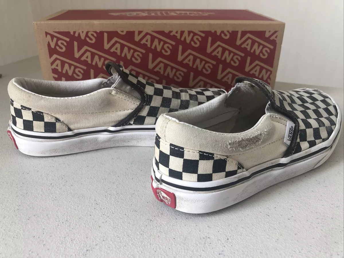 Kids black and white checkered deals vans