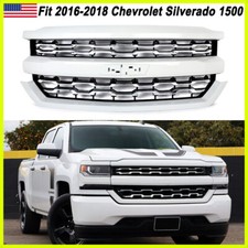For 2016-2018 Chevy Silverado 1500 Ltz Front Bumper Grille Grill Summit White
