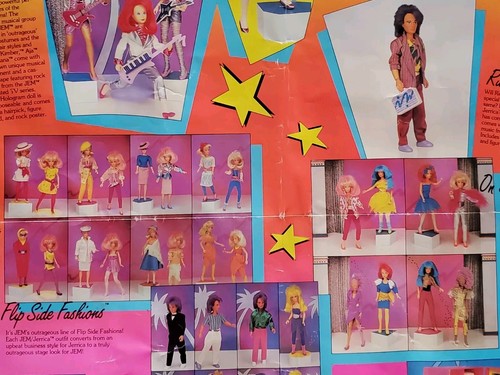 Jem & The Holograms Dolls "World of Glitter n Gold" Poster 1986 Hasbro 14X20 in - Picture 8 of 12