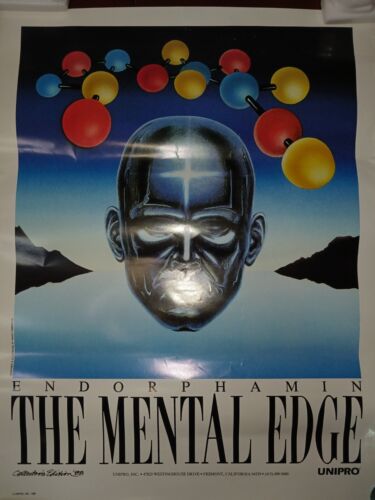 ORIGINAL  Vintage 1988 Mental Edge Poster - Afbeelding 1 van 4