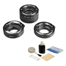 Kenko Auto Extension Tube Set DG (12, 20 & 36mm Tubes) with Lens Cleaning Kit