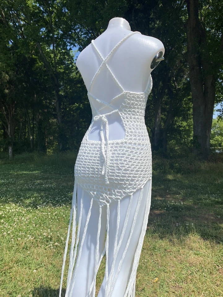 Пляж прикрытие платье XXS / XS / S - новый - ручной работы - Изображение 2 из 4