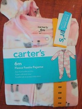Carter's Girls Size 6M Fleece Long Sleeve Footie Pajama Pink Sheep