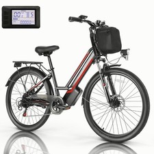 Electric Bike 26In 500W Low-Step Thru Bike Cruiser Bicycle City Commuter E-Bike