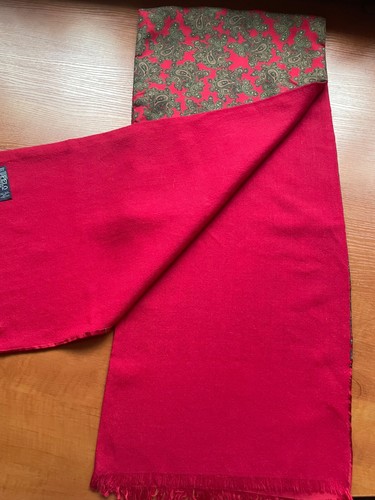 De colección Pelo Seda Lana Hombre Bufanda Ópera 2 Capas Rojo Marrón Caqui Paisley Patrones - Imagen 7 de 12