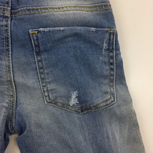 NWT ZARA Casual Collection Girls sz 6 Distressed Patch Med/Light Wash Slim Jeans - Picture 9 of 12