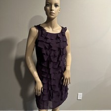 Adrianna Papell Womens Sleeveless Roundneck Midi Bodycon Dress - Size 10 -Purple