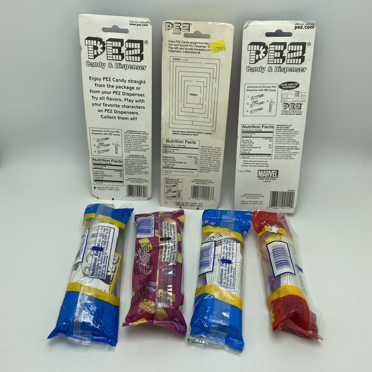 アメコミ OLDPEZ 90'sPEZ Unopened 19packs Mixed Lot of 19 Retro-Vintage PEZ Candy Dispensers Mostly