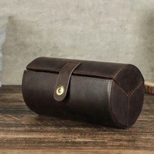 For 3 Sunglasses Travel Case Vintage Leather Eye Glass Storage Organizer Box New