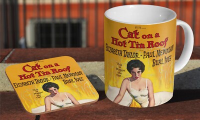 Cat on a Hot Tin Roof 1958 - Ceramic Coffee / Tea Mug + Matching Coaster