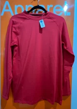 Men’s Cool Fit Long Sleeve Base Layer Top, Red, Size Large, New With Tag, sf