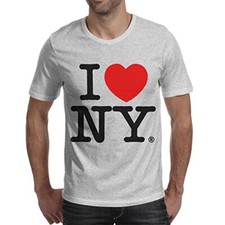 I Love NY New York Short Sleeve Screen Print Heart T-Shirt White 2XL