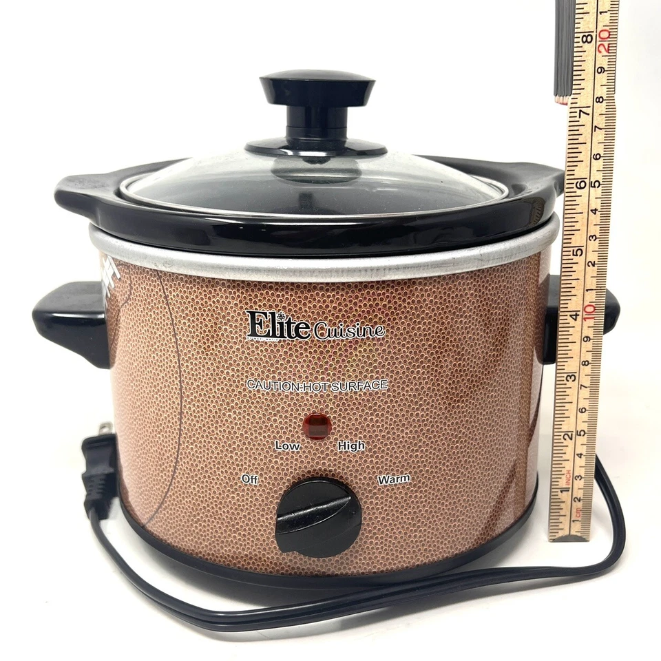Elite Cuisine 1.5qt Slow Cooker Football Model MST-250FB Fondue Crockpot - Image 3 of 4