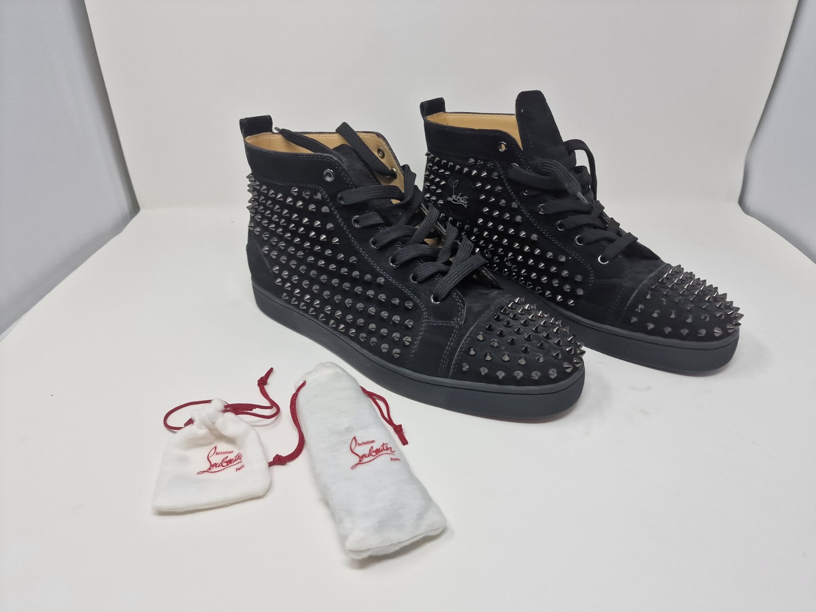 CHRISTIAN LOUBOUTIN  Louis Orlato Suede High-Top Sneakers - UK 12 / 46 - RARE