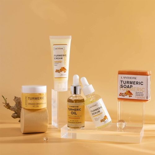 Turmeric Skincare Set, 5 PCS Turmeric Face Moisturizer Cream for Women, Turmeric - Picture 6 of 12