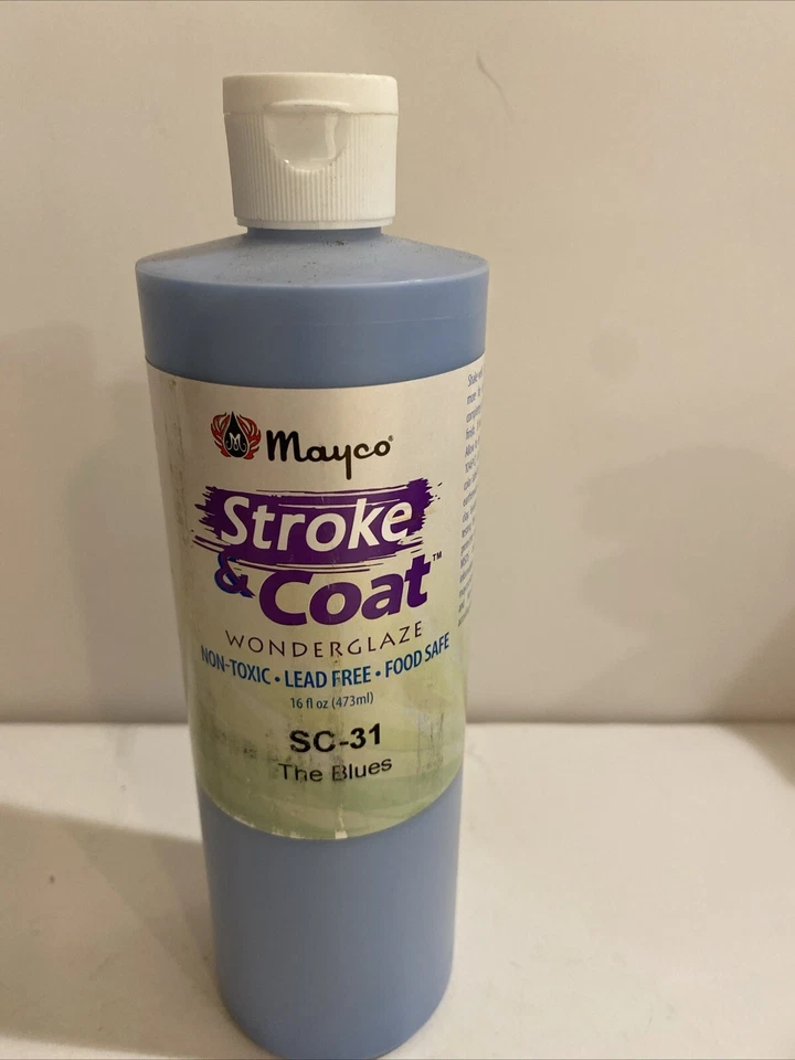 Mayco SC-31 Stroke & Coat Wonderglaze 16 oz no tóxico sin plomo The Blues Foto 2 de 4