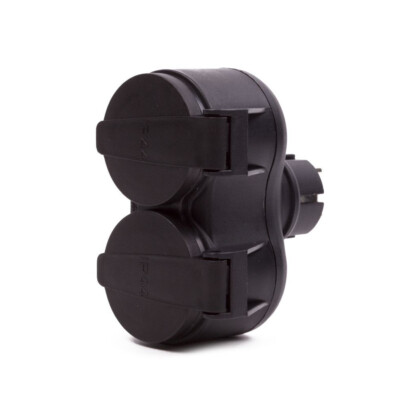Doppelsteckdose Zwischenstecker mit Deckel für Feuchtraum Keller Bad