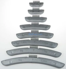 200pc ASST CLIP-ON WHEEL BALANCE WEIGHT P STYLE GRAM INCREMENTS STEEL WHEELS