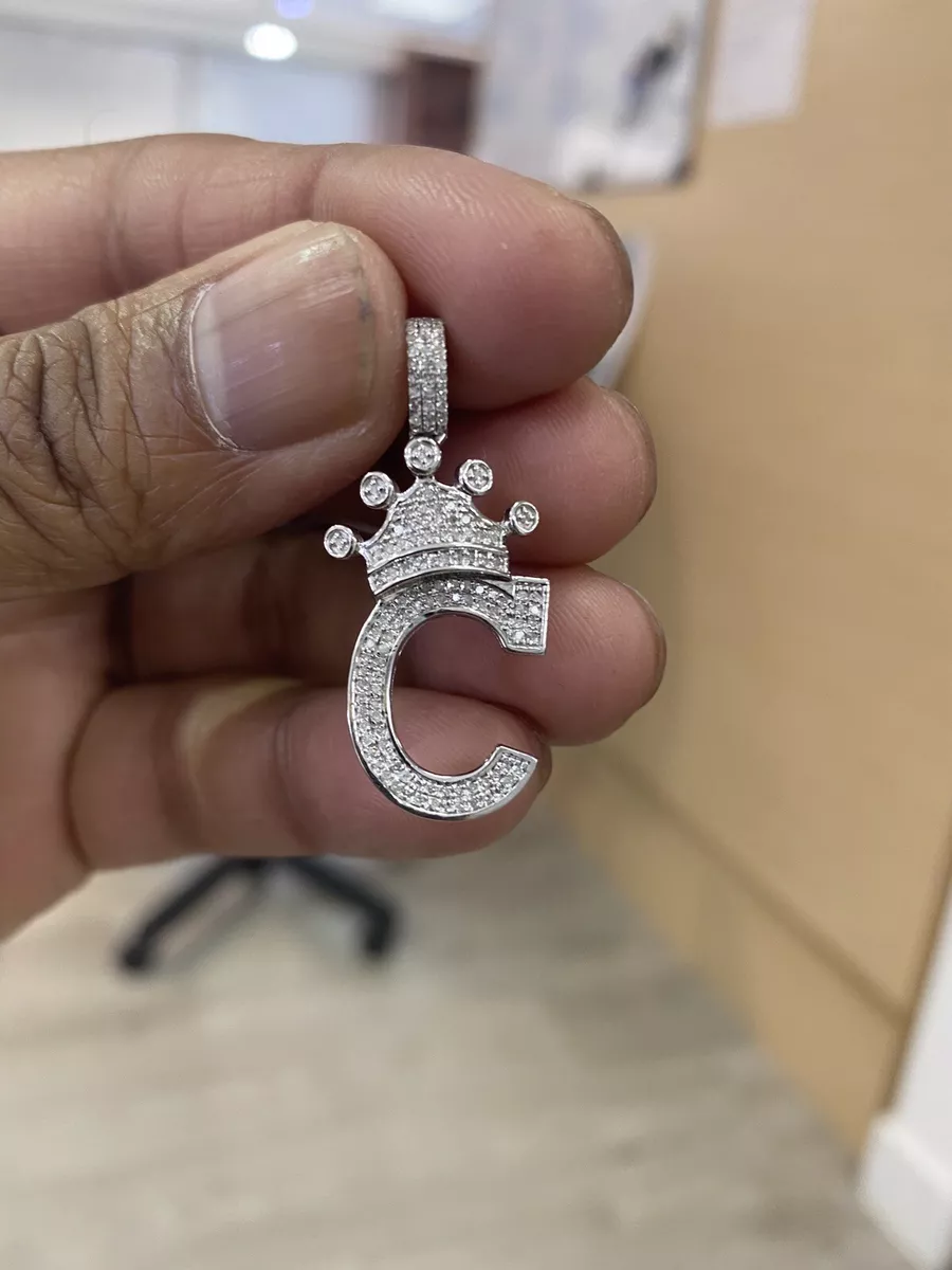 Letter c deals pendant with diamonds