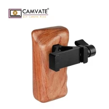 CAMVATE Wooden Handgrip Left Side With Quick ARCA Clamp Mount fr Camera Cage Rig