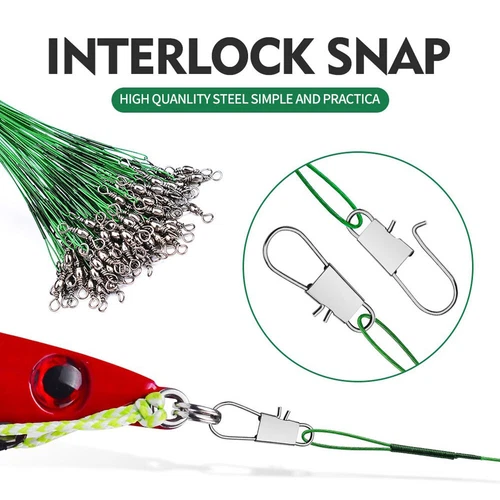 10Pcs/Set Stainless Steel Fishing Line Trace Fish Lure Leader Wire 15/20/25/30cm