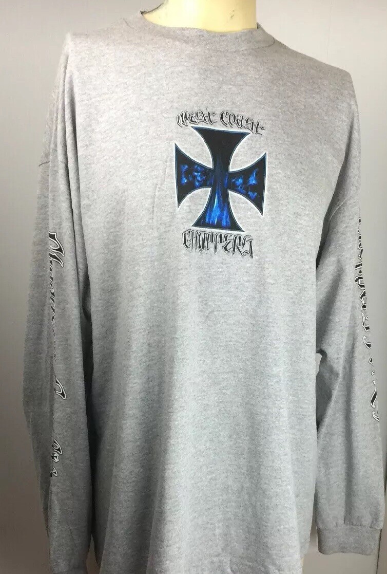 New Jesse James West Coast Choppers Men's Gray Long Sleeves